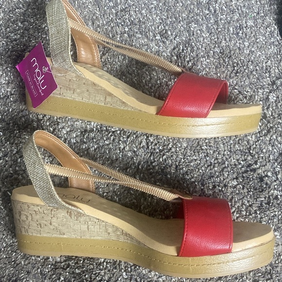 Malu Super Comfort Wedge Sandals sz 9 NWT Natural Massage Impact Absorbing - Picture 3 of 7